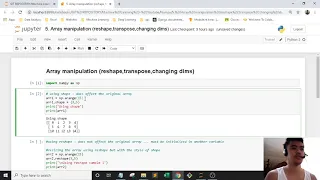 Numpy 5 Array manipulation reshape transpose changing dimensions