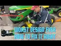 S120 S130 S140 S160 Easy Oil Change Conversion On a John Deere Lawn Tractor Mower 100 Series