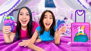 PIJAMADA MORADA en el cuarto de Karen con Polly Pocket! 💜