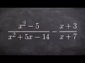 Combining rational expression with unlike denominators