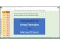 Introduction To Array Formulas In Microsoft Excel