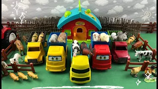 MINI TRUCKS AND TRACTORS TRANSPORTING FARM ANIMALS/MINI CAMINHÕES E TRATORES TRANSPORTANDO  ANIMAIS