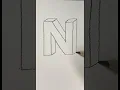 Download Lagu 3d drawing letter N #art #draw
