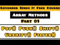 Array Methods in Typescript with Example Part 01 Explore Pop Push Shift and Unshift Array Method