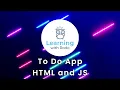 To Do App with HTML and Javascript Using Tailwind css