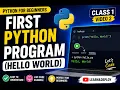 Python Tutorial for Beginners Class 1 First Python Program Hello World Learn Python in Hindi