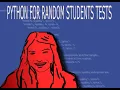Python create random exercises for students part I
