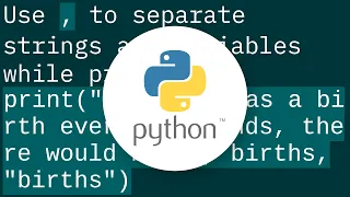 How can I print variable and string on same line in Python
