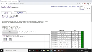 Array-1 maxEnd3 Java Tutorial Codingbat com