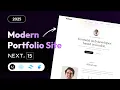 How To Make Portfolio Website Using Next JS Build Modern Portfolio Site In React JS