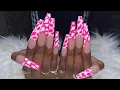 Acrylic Nails Tutorial XX-Long Acrylic Nails Cow Print Nails Natali Carmona