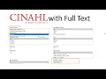 Tutorial Finding nursing journal articles in CINAHL
