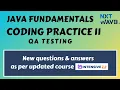 Coding Practice 11 Java fundamentals QA Testing CCBP Nextwave