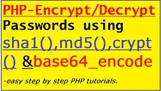 How to Encrypt Password and store in DB for login and signup process-With Decryption