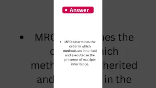 Method Resolution Order MRO in Multiple Inheritance Python Check Solution in Description
