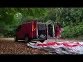 ☔️ HEAVY RAIN CAMPING IN A 3-ROOM INFLATABLE TENT WITH A TERRACE