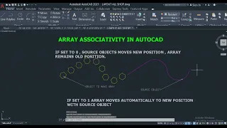 Array associativity command - move array with source object in autocad