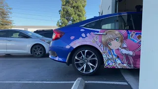Partial Anime Design Car Wrap on a Honda Covic