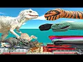 Lagu Dinosaurs Bridge Challenge | Giant Snake Team vs Indominus Rex - Animal Revolt Battle Simulator