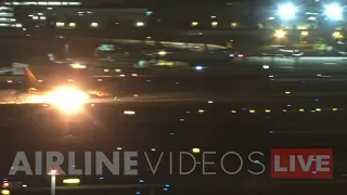 DHL cargo plane sends up flames while landing in Los Angeles