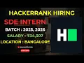 HackerRank Software Development Engineer Internship 2025 Unlock Your Future in Tech