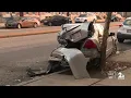 38 cars on Wilkens Avenue severely damaged by a work truck