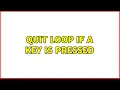 Quit loop if a key is pressed 3 Solutions