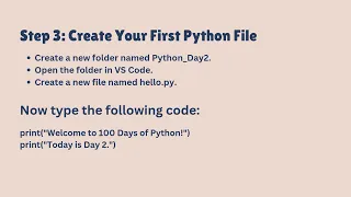 100 Days of Python - Day 2 Install Python VS Code Run Your First Python Program