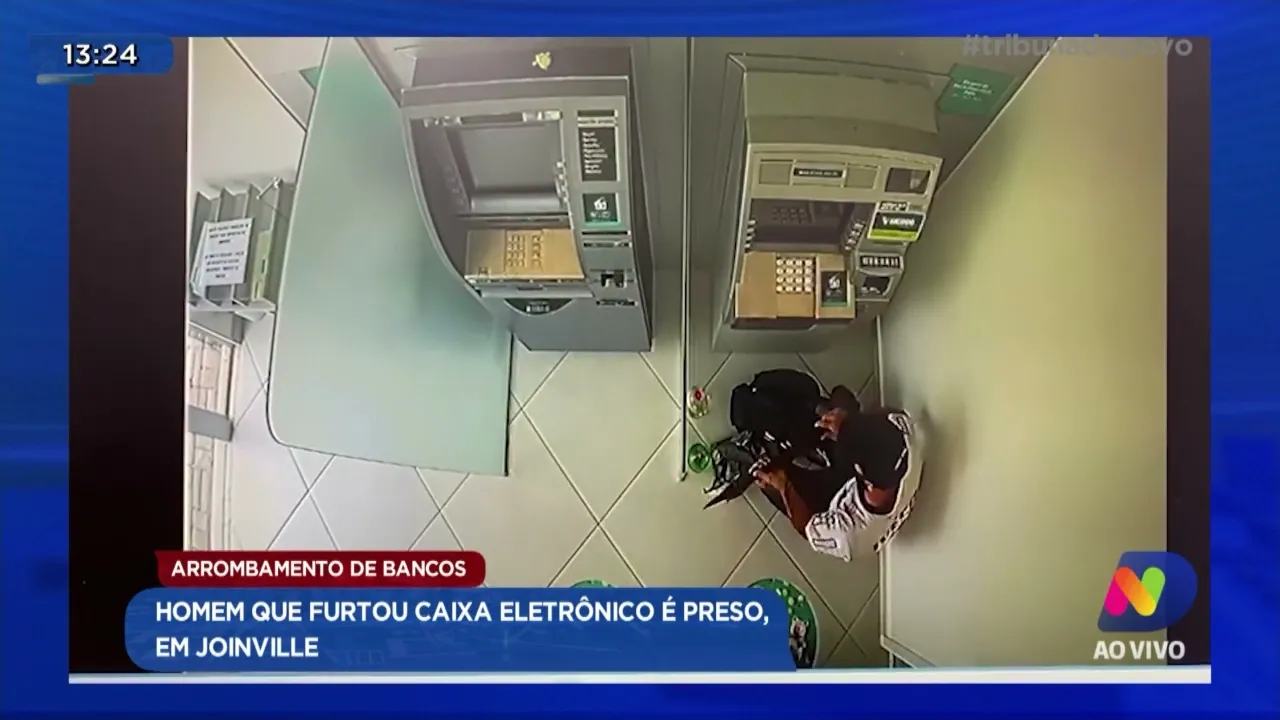 Arrombamento de bancos: homem que furtou caixa eletrônico é preso em Joinville