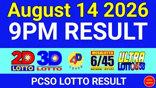 9PM Lotto Result Today August 14 2026 PCSO