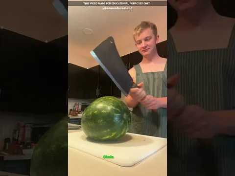 He Used a Giant Knife Just to Cut a Watermelon