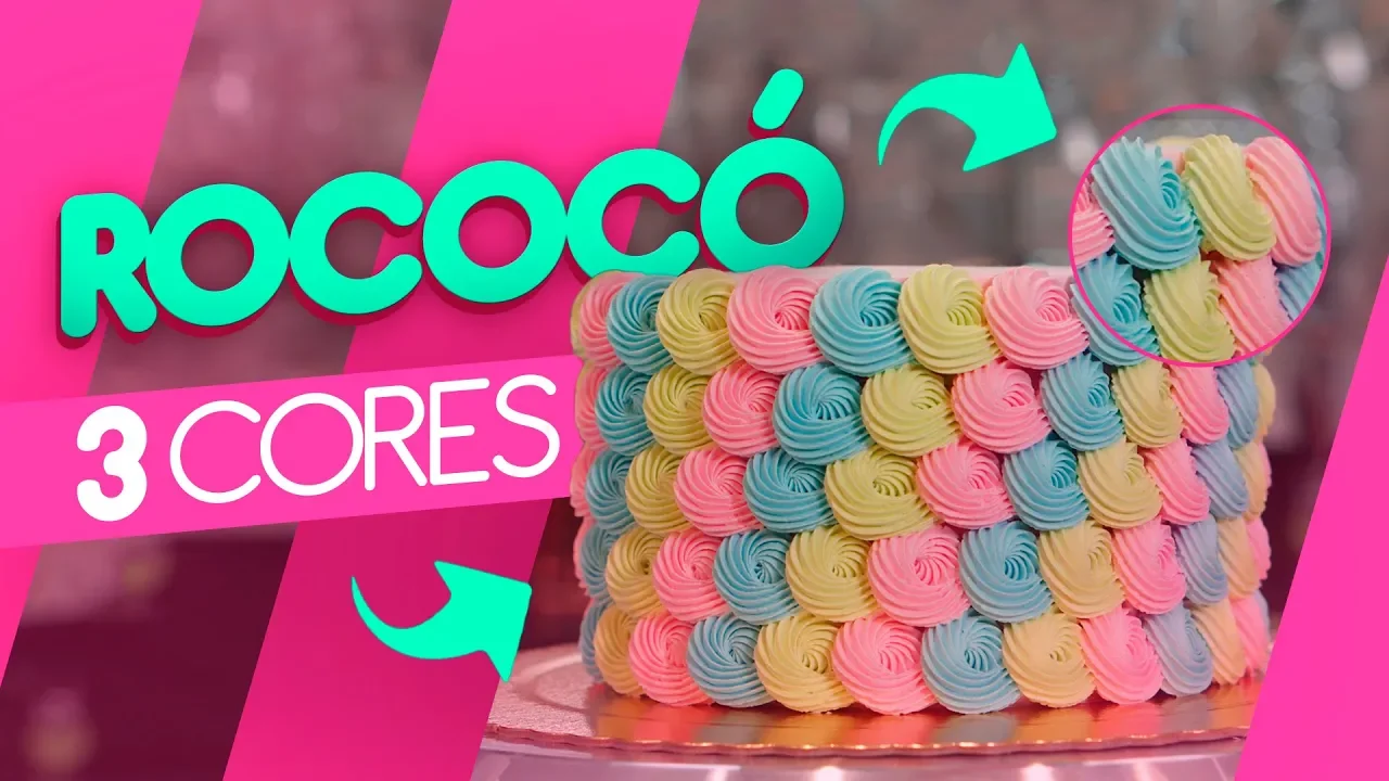 BOLO ROCOCÓ COM 3 CORES