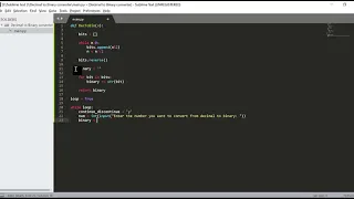Decimal to binary converter using python