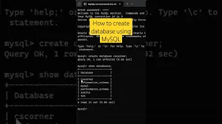 Create database using MySQL