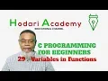 C Programming for Beginners - 29 Variable in Functions