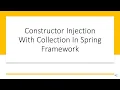 Constructor Injection Using Collection In Spring Framework-Part 1