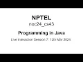 noc24 - cs43 Programming In Java Session 7 ArrayLists LinkedLists and Iterators