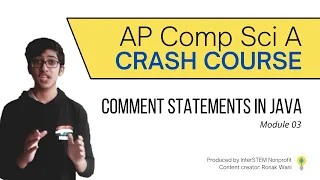 AP Computer Science A Crash Course Comment Statements in Java