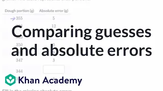 Comparing guesses and absolute errors | Integrated Math 1 (IM® v.360 aligned) | Khan Academy