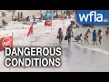 Red flags fly at Clearwater Beach as dangerous conditions cause over a dozen water rescues
