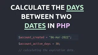 How to calculate the days between two dates in php Working with the Date Time object in php