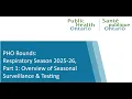 PHO Rounds Respiratory Season 2025-26 Part 1 Surveillance Testing