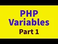 PHP Variables Part 1