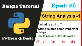 python basic bangla tutorial 06 - Python String Data Analysis
