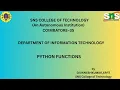 Arguments Python V-2 SNS Institutions