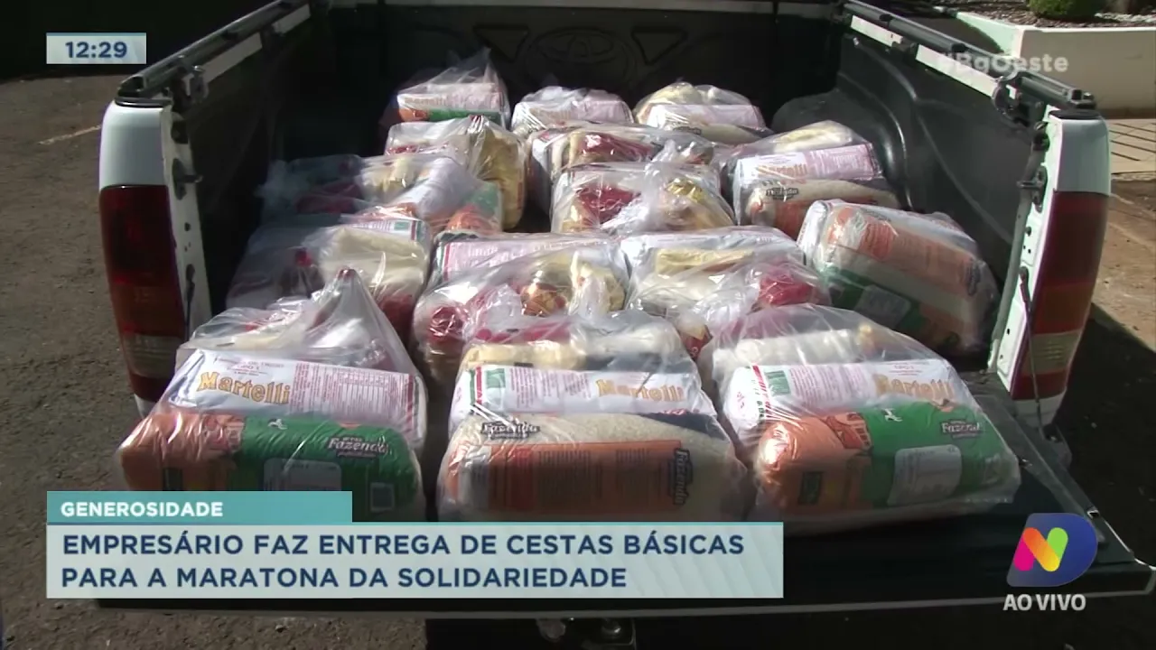 Generosidade: empresário faz entrega de cestas básicas para a Maratona da Solidariedade 2021
