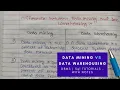 Difference between Data Warehousing and Data Mining in DBMS