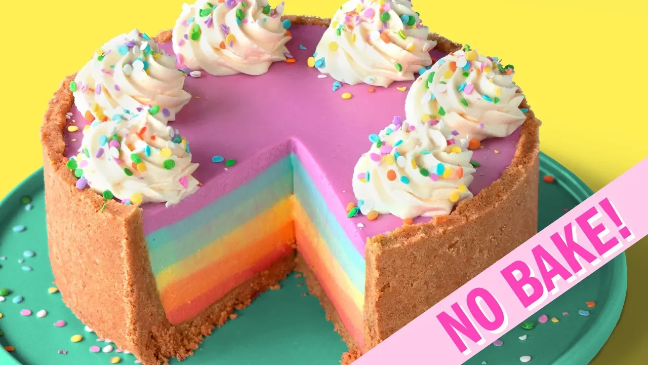 How To Make A No-Bake Rainbow Cheesecake - The Scran Line