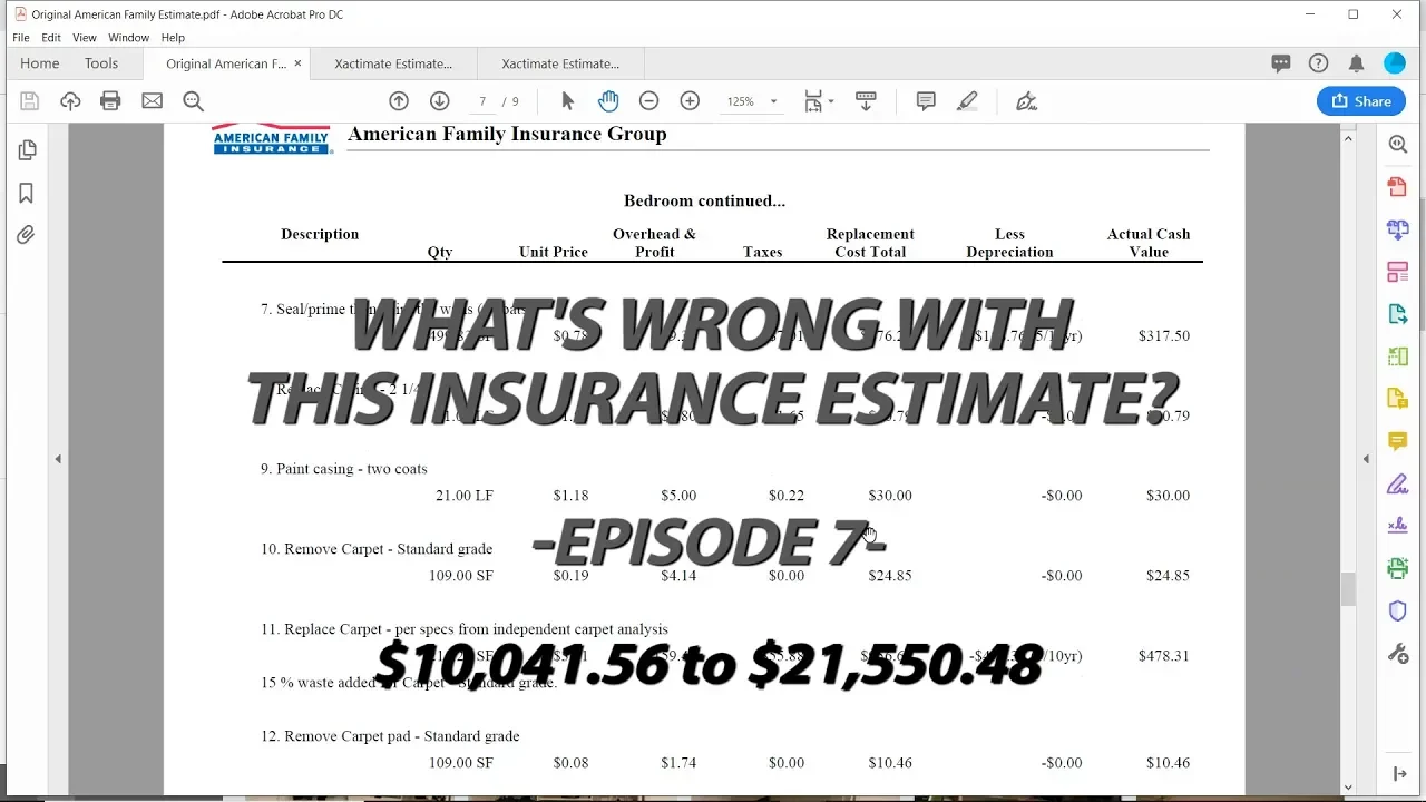 What's Wrong With This Insurance Estimate? 07 | AmFam Xactimate Doubles