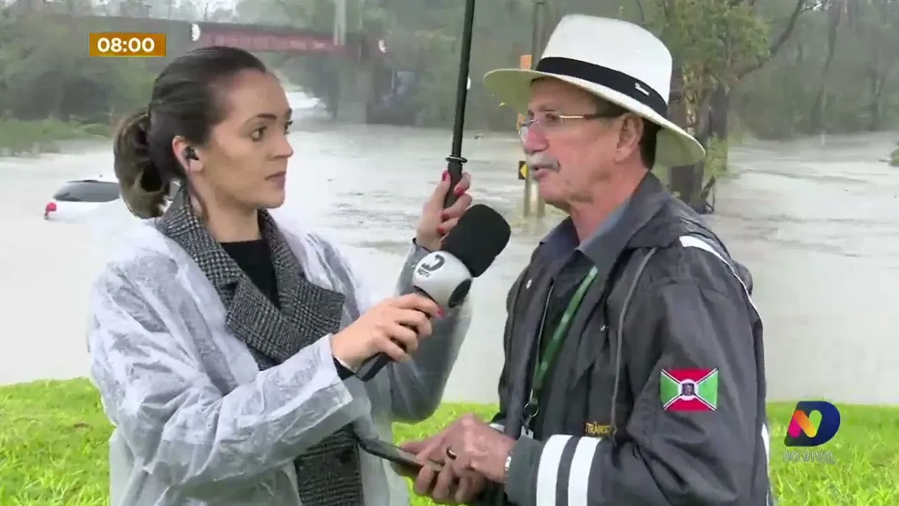 Fortes chuvas complicam o trânsito na região de Criciúma e Forquilinha, no Sul de SC Criciúma